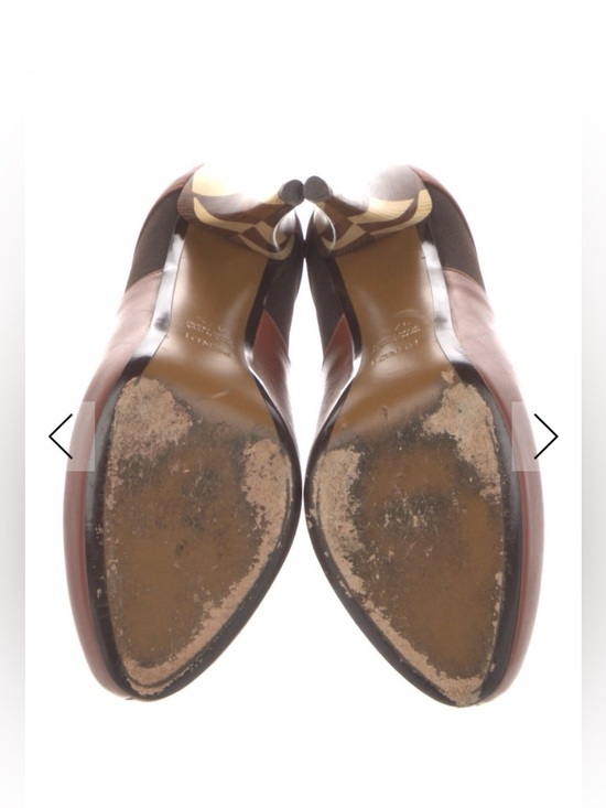 Fendi Men Fendi Brown Leather Chelsea Boot with Geometric Heel